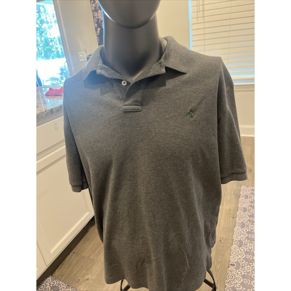 Polo by Ralph Lauren Polo Shirt Men's X-Large Dark Gray Solid Color 100% Cotton